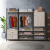 Industrial Open Wardrobe Clothes Rail Rack Bedroom Storage 4 Shelves