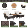 5Pcs Outdoor Patio Furniture Set PE Wicker Patio Lounge Chair Ottoman Table Set