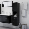 Bathroom Cabinet Black Engineered Wood Cupboard Wall