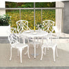 Patio Cast Aluminum Dining Table & Chair Set, 5 Piece Outdoor Bistro Set