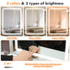 White Large Dressing Table Set LED Lights Mirror Makeup Stool with PU cushion