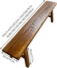 Farmhouse Solid Wood Bench, Rustic Natural Dining & Entryway Seat 100cm
