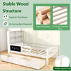 Single Size Bed Frame Solid Wood Platform Bed w/2 Storage Drawers