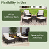 5Pcs Outdoor Patio Furniture Set PE Wicker Patio Lounge Chair Ottoman Table Set