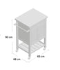 Kitchen Trolley Island Vintage Storage Cart White Wooden Butchers Block Cupboard