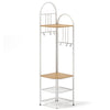 180cm Tall Entryway Shoes Shelf Organizer 4-Tier Coat Rack Natural