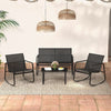 4 Piece Patio Rocking Set Outdoor Rocker Chair Conversation Set