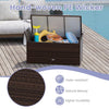 Outdoor Bench Storage Bench with Cushion & Side Handles-Grey