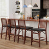 Set of 2 Counter Height Chairs Folding Kitchen Island Stool Brown