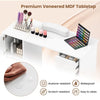 Manicure Table Nail Desk Nail Tech Table Station with 8 Metal Legs-White
