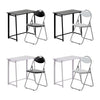Folding Wooden Desk & Chair Set Deluxe Home Office Bedroom PC Laptop Study