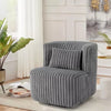 Grey Cuddle Chair Accent Comfy Fleece Round Tub Armchair NO SWIVEL!!