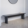 Large Black Oak Dining Bench with Fluted Legs - 180cm - Seats 3 - Jarel JAR016A