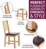 Dining Chairs, Set of 2 Oak Cross Back Wooden Chairs, Brown Seat Kitchen Chairs