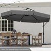 Heavy-Duty Outdoor Parasol 290 cm Offset Hanging Umbrella-Gray