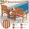 3 Piece Patio Furniture Set Wood Bistro Set with Umbrella Holes