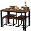 Dining Table and 2 Chairs 1 Bench Set Metal Home kitchen Dinging Room Furnitture