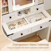 Makeup Vanity Desk and Stool Set with Drawers & Shelves-White