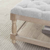 Dusk Knaresborough Light Grey Linen Button Back Coffee Table Pouffe RRP £