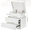Bedside Tables White High Gloss LED Cabinets 2 Drawers Nightstand Modern Bedroom