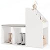 3-Tier Rack Shoe Storage Bench Entryway Bench w/ Cushion White