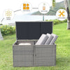 330L Garden Patio Storage Container Outdoor PE Wicker Storage Box Grey