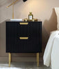 Daals Richmond Ridged 2 Drawer Bedside Table - Black