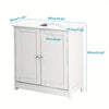 Bathroom Under Sink Cabinet | 2 Door White Under Sink Storage | Cupboard Unit