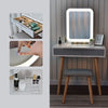 Dressing Table Set w/ LED Lighted Mirror Large Drawers & Stool Makeup Desk White