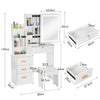 Dressing Table Set Vanity Makeup Desk with Mirror and Stool 3-Color LED Light UK