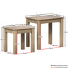 Nest of Tables Solid Pine Wood Set of 2 Coffee Side Table Living Room Furniture
