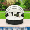 Wicker Daybed Patio Round Daybed Separated Seating Sectional Sofa