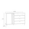 1-Door 3-Drawer Chest - Modern Storage Unit, Wooden Frame, Stylish Design