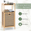 Tilt out Laundry Hamper Bamboo Laundry Cabinet w/Storage Shelves-Natural
