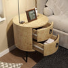 Round Side Table with Drawers Night Stand Storage Accent End Table Bedside Table