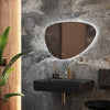 Pebble Shaped Mirror Bathroom Mirror Modern Designer Mirror 800x550mm | Aria
