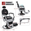 Reclined Salon Chair Vintage Barber Chair W/ Adjustable Height-Black