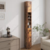 Slim Bathroom Tall Cabinet w/ 1 Drawer & 5 Adjustable Shelves-Coffee