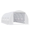 6 x 3 x 2 m Polytunnel Greenhouse Pollytunnel Tent w/ Metal Frame White