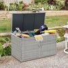 330L Garden Patio Storage Container Outdoor PE Wicker Storage Box Grey