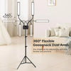 45W Dimmable Double Arm LED Light Tripod Stand Kit Video Studio Phone Holder