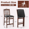 Set of 2 Counter Height Chairs Folding Kitchen Island Stool Brown