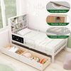 Single Size Bed Frame Solid Wood Platform Bed w/2 Storage Drawers
