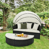 Wicker Daybed Patio Round Daybed Separated Seating Sectional Sofa