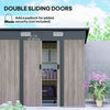 Outdoor Garden Storage Shed for Patio Bike Grey Wood Grain Sloped Roof