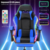 Gaming Chair RGB Ergonomic Computer Swivel Office Chair LED Illuminat Blue Qzwzk