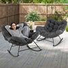 Indoor Outdoor Rocking Chair Egg Papasan Chair w/Padded Cushion-Grey