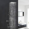 Bathroom Thermostatic Mixer Shower Set Square Black Twin Head Exposed Valve