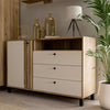 1-Door 3-Drawer Chest - Modern Storage Unit, Wooden Frame, Stylish Design