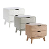 2 Drawer Bedside Scandi Legs Home Bedroom Furniture Nightstand Lamp Side Table